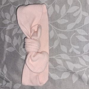 Pink Ribbed Knotted Headband